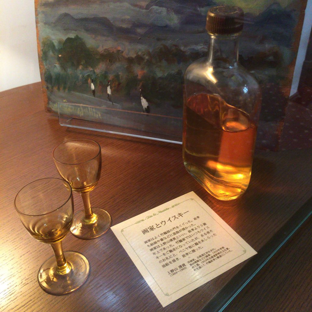 余市の竹鶴邸に展示されているデキャンタボトル。晩年の竹鶴政孝はこのボトル1瓶を空けていた。